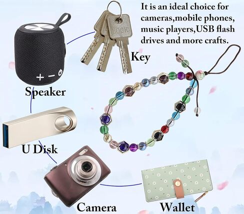 Cell Phone Lanyard Strap Bling Crystal Beads Hand Wrist Lanyard in Kuwait