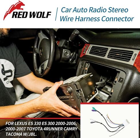 تسخير أسلاك تثبيت راديو من ريد وولف مع قابس RCA يحتفظ بمكبر الصوت الأصلي لـ 2000-2014 Toyota Camry Highlander، Lexus 2001-2009 نظام راديو in Saudi Arabia