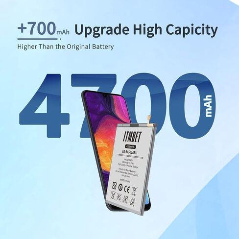 Battery for Samsung Galaxy A50, [4700mAh] Upgraded 2022 New 0 Cycle Battery Replacement for A505F /A30 SM-A305 /A20 A205FN A202F /A30s SM-A307,EB-BA505ABU with Professional Replacement Tool Kits in Saudi Arabia