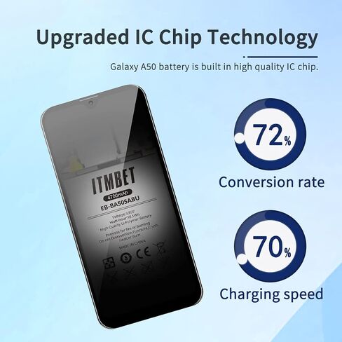 Battery for Samsung Galaxy A50, [4700mAh] Upgraded 2022 New 0 Cycle Battery Replacement for A505F /A30 SM-A305 /A20 A205FN A202F /A30s SM-A307,EB-BA505ABU with Professional Replacement Tool Kits in Saudi Arabia