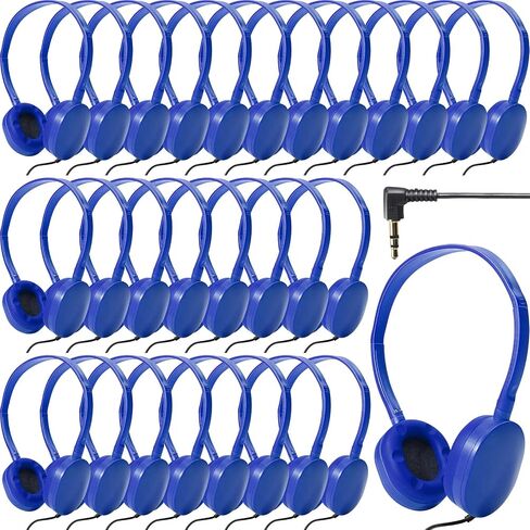 30 Pack Wired Headphones, Adjustable On Ear Headphones, Mixed Colors in Kuwait