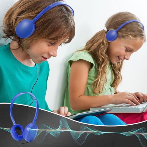 30 Pack Wired Headphones, Adjustable On Ear Headphones, Mixed Colors in Kuwait