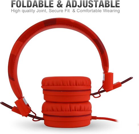 C89 Kids Headphones, Wired Headphone Without Microphone, On Ear Headphone with Adjustable, 3.5mm Aux Nylon Cable, Foldable Headphones for School Travel Girls Boys Adults (Sky Blue) in Kuwait