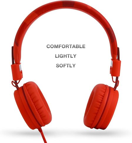 C89 Kids Headphones, Wired Headphone Without Microphone, On Ear Headphone with Adjustable, 3.5mm Aux Nylon Cable, Foldable Headphones for School Travel Girls Boys Adults (Sky Blue) in Kuwait
