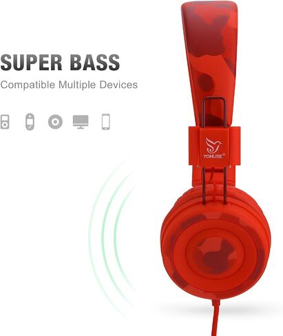 C89 Kids Headphones, Wired Headphone Without Microphone, On Ear Headphone with Adjustable, 3.5mm Aux Nylon Cable, Foldable Headphones for School Travel Girls Boys Adults (Sky Blue) in Kuwait