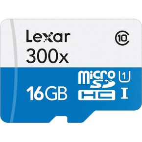 Lexar High-Performance MicroSDHC 300x 16GB UHS-I/U1 w/Adapter Flash Memory Card - LSDMI16GBB1NL300A in Saudi Arabia