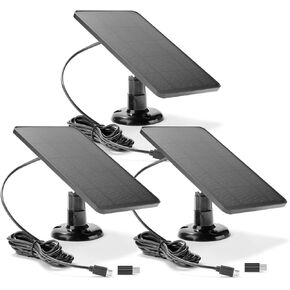 2 Pack Solar Panel Camera Charger Fit for SimpliSafe Outdoor Camera, Arlo Essential Spotlight/XL Spotlight VMC2030 VMA3600, Ring Spotlight Plus/Spotlight Pro Cam 5V 4W Fast Charging Cable Black