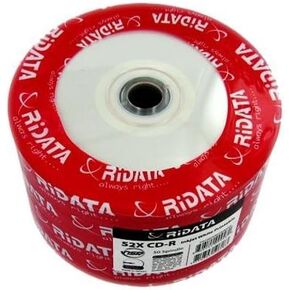 600 Ritek Ridata 52X CD-R 80min 700MB White Inkjet Hub Printable