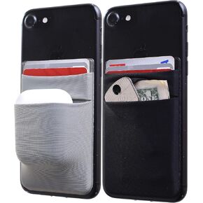 3 Packs Phone Wallet Card Holder for Phone Case Sleeves Stick On Wallet for Cell Phone Card Holder Durable Adhesive Sticker ID Credit Card Holder for Back of Phone (BkPkGy) in Saudi Arabia