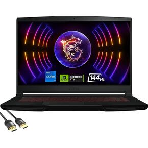 MSI GF63 Thin Gaming Laptop, 15.6" FHD IPS 144Hz, 12th Gen Intel 10-Core i7-12650H, Geforce RTX 4050, 64GB DDR4, 2TB PCIe SSD+2TB HDD, Backlit, RJ45, USB-C, WiFi 6, Win 11, Free HDMI 2.1 Cable in Saudi Arabia