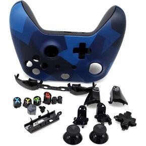 Deal4GO Full Housing Shell kit w/Thumbstick/Buttons/RB LB Bumper/Frontplate Replacement for Xbox One Controller Blue in Saudi Arabia