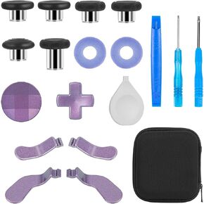 18 in 1 Metal Thumbsticks Replacement for Xbox One Elite Series 2, Elite Series 2 Accessories, 4 Paddles, 2 D-Pads, 6 Joysticks for Xbox One Elite Replacement Parts, with 2 Precision Rings in Kuwait