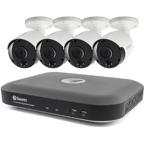 SWANN 4K Ultra HD Video 4 Channel DVR Security Camera System, 1TB Hard Drive, 4 Indoor/Outdoor Cameras, Wired CCTV Surveillance, 24/7 Recording, Infrared Night Vision, Heat Motion Detection, 455804 in Saudi Arabia