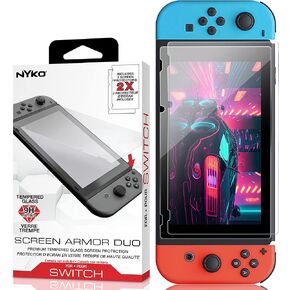Nyko | Screen Armor - 9H Tempered Glass Top of the Line Protection Against Scratches and Damage Screen Protector with Rounded Edges for Nintendo Switch in Kuwait