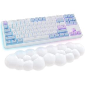 Sushret Angel Wing Cloud Keyboard Wrist Rest, Soft Leather Memory Foam Keyboard Wrist Support for Pain Relief, Ergonomic Anti-Slip Cute Computer Palm Rest for PC Gaming/Laptop/Hand Pad (1-Wing White) in Saudi Arabia
