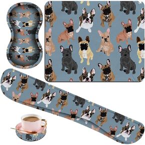 Keyboard Wrist Rest Pad + Square Mouse Pad + Wrist Rest Support Pad + Coaster, Ergonomic Memory Wrist Rest Support 4-Piece