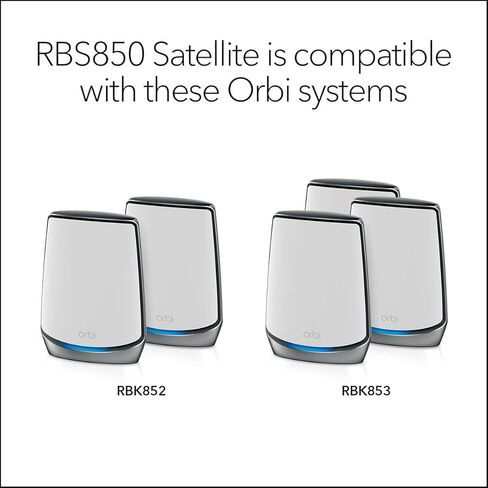 نظام NETGEAR Orbi Tri-Band WiFi 6 Mesh (RBK862S) - جهاز توجيه مزود بموسع قمر صناعي واحد، تغطية تصل إلى 5400 قدم مربع، 100 جهاز، منفذ إنترنت 10 جيجا، اشتراك Armor، AX6000 (حتى 6 جيجابت في الثانية) in Saudi Arabia