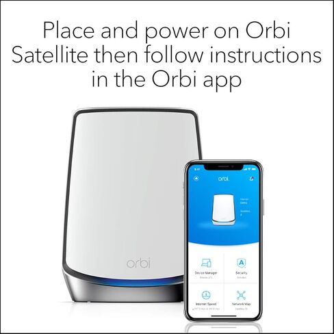 نظام NETGEAR Orbi Tri-Band WiFi 6 Mesh (RBK862S) - جهاز توجيه مزود بموسع قمر صناعي واحد، تغطية تصل إلى 5400 قدم مربع، 100 جهاز، منفذ إنترنت 10 جيجا، اشتراك Armor، AX6000 (حتى 6 جيجابت في الثانية) in Saudi Arabia