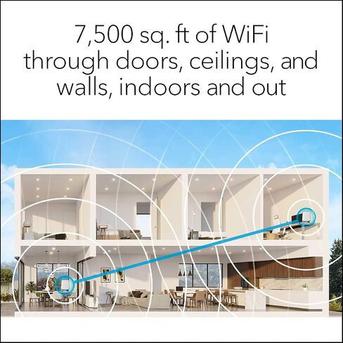 نظام NETGEAR Orbi Tri-Band WiFi 6 Mesh (RBK862S) - جهاز توجيه مزود بموسع قمر صناعي واحد، تغطية تصل إلى 5400 قدم مربع، 100 جهاز، منفذ إنترنت 10 جيجا، اشتراك Armor، AX6000 (حتى 6 جيجابت في الثانية) in Kuwait