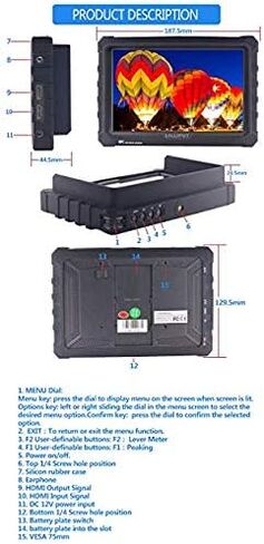 LILLIPUT A7S 7" 1920x1200 IPS شاشة مراقبة الحقل 4K 1.4 إدخال HDMI فيديو مع جراب مطاطي أسود أفضل شاشة للشراء من VIVITEQ (البائع الرسمي للولايات المتحدة الأمريكية للضمان الكامل) in Saudi Arabia