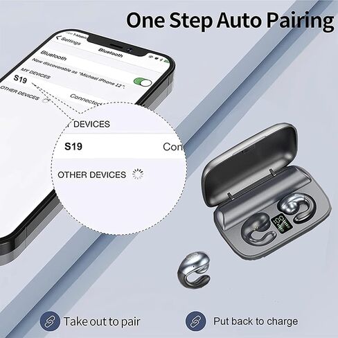 Mudtun Ear Clips Ear Buds سماعات الأذن المفتوحة سماعات بلوتوث لاسلكية توصيل العظام سماعات بلوتوث 5.3 سماعات خارجية صغيرة خفيفة الوزن مقاومة للماء للجري والتمرين وركوب الدراجات in Saudi Arabia