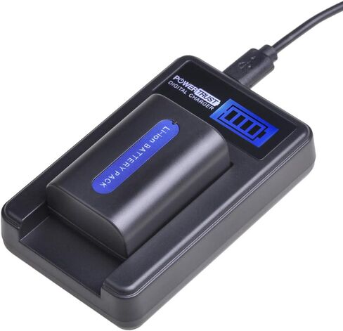 PowerTrust (2-Pack) NP-FH50 FH50 Battery + LCD USB Charger for Sony NP-FH40 NP-FH30 NP-FP50 NP-FP51 and Sony A230 A290 A330 A380 A390 DSC-HX1 HX100 HX200 HDR-TG1E TG3 TG5 TG7 Camera in Saudi Arabia