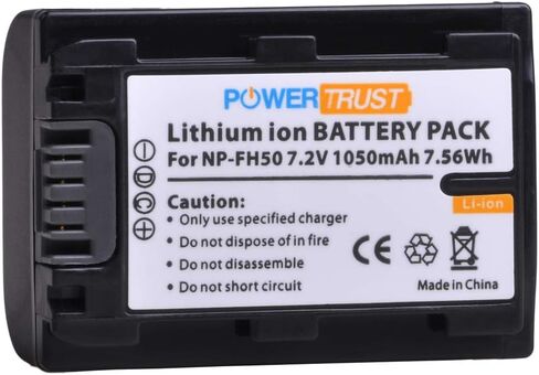 PowerTrust (2-Pack) NP-FH50 FH50 Battery + LCD USB Charger for Sony NP-FH40 NP-FH30 NP-FP50 NP-FP51 and Sony A230 A290 A330 A380 A390 DSC-HX1 HX100 HX200 HDR-TG1E TG3 TG5 TG7 Camera in Saudi Arabia