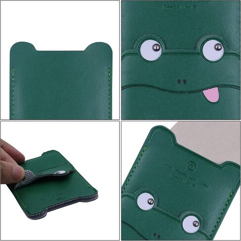 RARITYUS Cute Animals Phone Card Holder Sleeves, PU Leather Adhesive Stick On Wallet Phone Pocket Credit ID Case for All Smartphones in Saudi Arabia