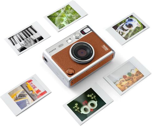 Fujifilm Instax Mini EVO Instant Camera (Brown) w/BuzzPhoto Microfiber Cleaning Cloth and 2 Twin Packs Mini Instant Film in Kuwait