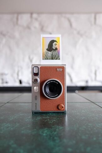 Fujifilm Instax Mini EVO Instant Camera (Brown) w/BuzzPhoto Microfiber Cleaning Cloth and 2 Twin Packs Mini Instant Film in Kuwait