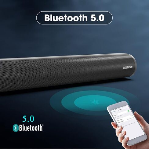 أشرطة صوت BESTISAN للتلفزيون، سلكية ولاسلكية بلوتوث 5.0 شريط صوت للتلفزيون 34 بوصة للمسرح المنزلي HDMI-ARC/بصري/محوري/AUX/USB/اتصال بلوتوث، قابل للتركيب على الحائط in Kuwait
