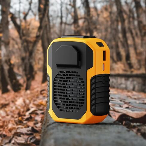 MARZIUS Outdoor 4 في 1 وظيفة USB الخصر مروحة حزام مشبك على قلادة شخصية تبريد ملابس العمل مروحة، 3 سرعات، تدفق هواء قوي (أخضر) in Kuwait