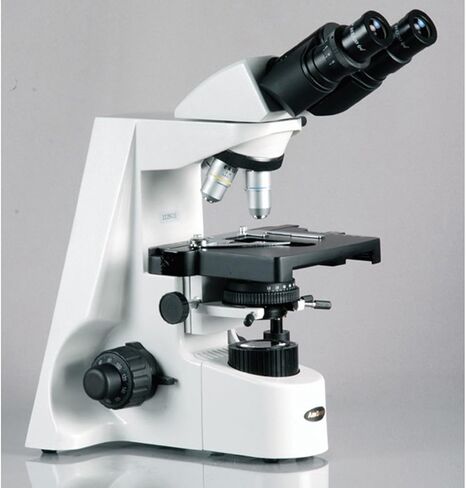 AmScope B690B Siedentopf Binocular Compound Microscope, 40X-2000X Magnification, WH10x and WH20x Super-Widefield Eyepieces, Infinity Objectives, Brightfield, Kohler Condenser, Double-Layer Mechanical Stage in Saudi Arabia