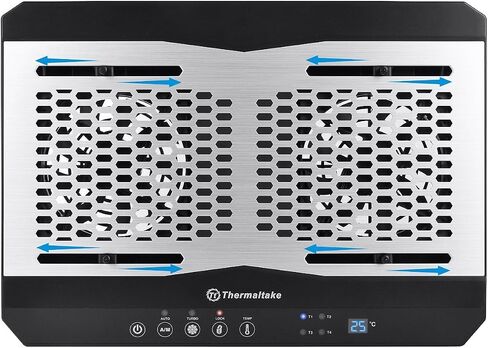Thermaltake Massive TM Aluminum Panel Dual 120mm Fans Adjustable Temperature Sensor 10"-17" Laptop Notebook Cooling Pad CL-N002-PL12BL-A in Kuwait