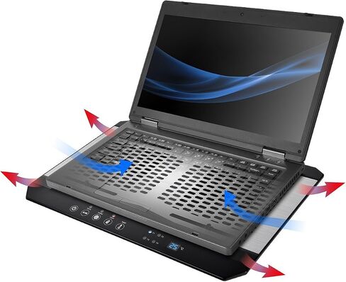 Thermaltake Massive TM Aluminum Panel Dual 120mm Fans Adjustable Temperature Sensor 10"-17" Laptop Notebook Cooling Pad CL-N002-PL12BL-A in Kuwait