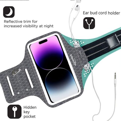 [3 Pack] Runner Phone Armband Cell Phone Holder, Water Resistant Adjustable Lightweight, Compatible iPhone 14/13/12/11/SE/X Samsung S23/S22/S21/S20 Great for Running, Hiking, and Biking (Black/Grey) in Kuwait