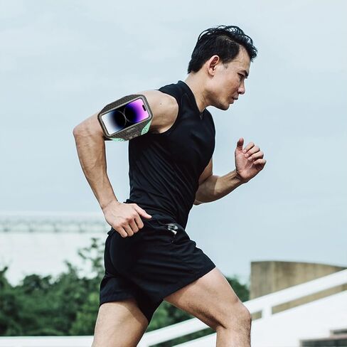 [3 Pack] Runner Phone Armband Cell Phone Holder, Water Resistant Adjustable Lightweight, Compatible iPhone 14/13/12/11/SE/X Samsung S23/S22/S21/S20 Great for Running, Hiking, and Biking (Black/Grey) in Kuwait