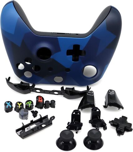 Deal4GO Full Housing Shell kit w/Thumbstick/Buttons/RB LB Bumper/Frontplate Replacement for Xbox One Controller Blue in Saudi Arabia