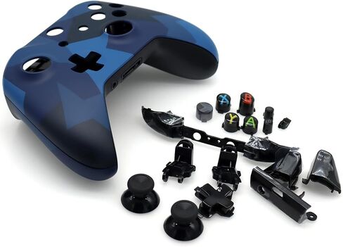 Deal4GO Full Housing Shell kit w/Thumbstick/Buttons/RB LB Bumper/Frontplate Replacement for Xbox One Controller Blue in Saudi Arabia