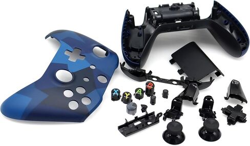 Deal4GO Full Housing Shell kit w/Thumbstick/Buttons/RB LB Bumper/Frontplate Replacement for Xbox One Controller Blue in Saudi Arabia