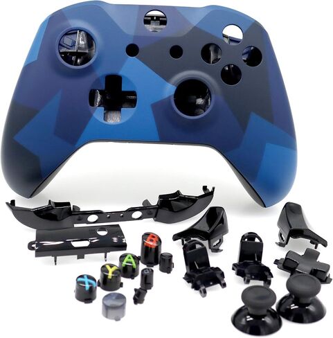 Deal4GO Full Housing Shell kit w/Thumbstick/Buttons/RB LB Bumper/Frontplate Replacement for Xbox One Controller Blue in Saudi Arabia