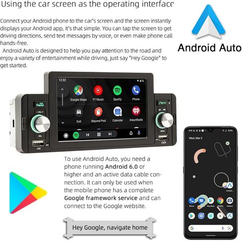 Single Din Car Stereo 5 Inch,for Apple Carplay & Android Auto Touchscreen Car Radio, with Mirror-Link,BT,FM,12 LED Backup Camera,USB Input Car Audio Video Playe in Saudi Arabia