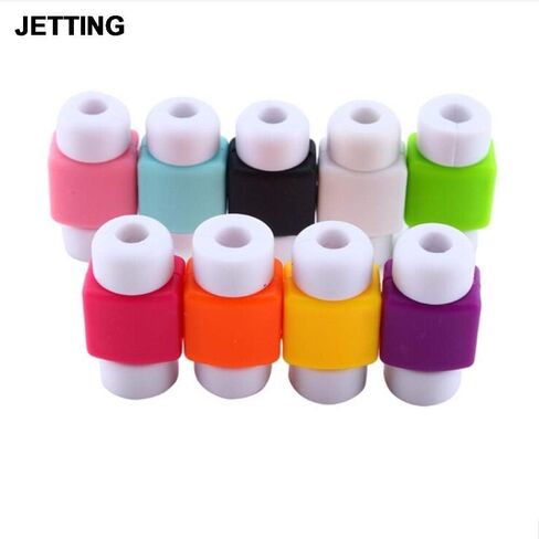 لوازم المعدات الكهربائية من دافيتو - قطعتان من حافظة حماية خط البيانات بلون الحلوى وموصلات غطاء الملف لكابل شحن الهاتف وحافظة شحن سماعة الرأس in Kuwait