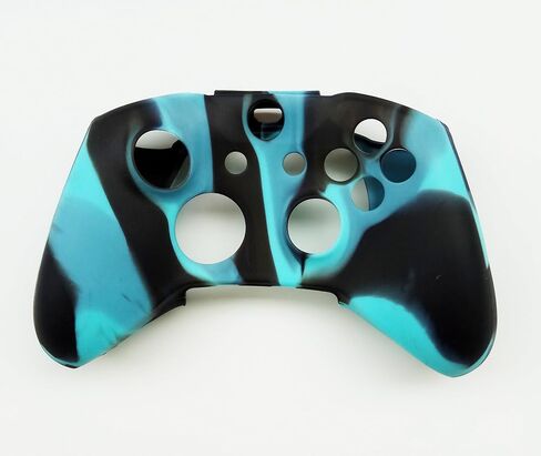 Silicone Controller Cover Skin Protector Case Faceplates Kits for Xbox One X/One S/Slim Controller with 8pcs Thumb Grips Caps(Blue,Red) in Saudi Arabia