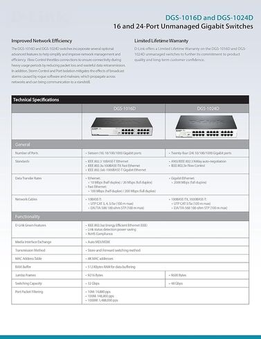 دي لينك، DGS-1024D، محول إيثرنت، 24 منفذ جيجابت، محور شبكة بدون مروحة غير مُدار، سطح المكتب أو الحامل، أسود in Kuwait