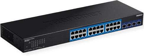 محول ويب ذكي ذو 28 منفذًا من TRENDnet، 24 منفذ جيجابت، 4 × 10 جيجا SFP + فتحات، سعة تحويل 128 جيجابت في الثانية، TEG-30284 و24 منفذ لوحة توصيل Keystone 1U فارغة، 1U 19 بوصة هيكل حامل معدني، TC-KP24 in Kuwait