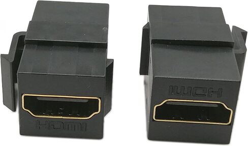 حشوات مقبس HDMI Keystone Jack ، CGTime (2 حزمة) HDMI Keystone أنثى إلى أنثى رابط إضافي للوحة الحائط - أسود in Kuwait