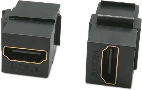 حشوات مقبس HDMI Keystone Jack ، CGTime (2 حزمة) HDMI Keystone أنثى إلى أنثى رابط إضافي للوحة الحائط - أسود in Kuwait