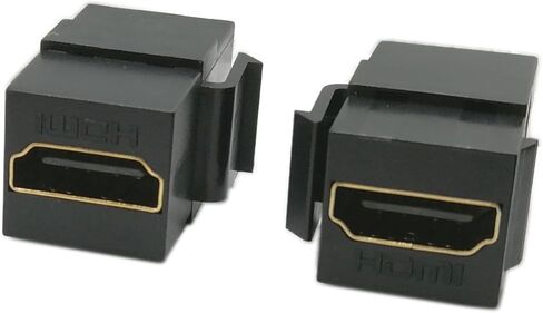 حشوات مقبس HDMI Keystone Jack ، CGTime (2 حزمة) HDMI Keystone أنثى إلى أنثى رابط إضافي للوحة الحائط - أسود in Kuwait