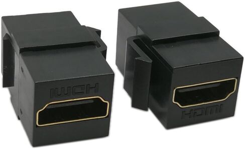 حشوات مقبس HDMI Keystone Jack ، CGTime (2 حزمة) HDMI Keystone أنثى إلى أنثى رابط إضافي للوحة الحائط - أسود in Kuwait